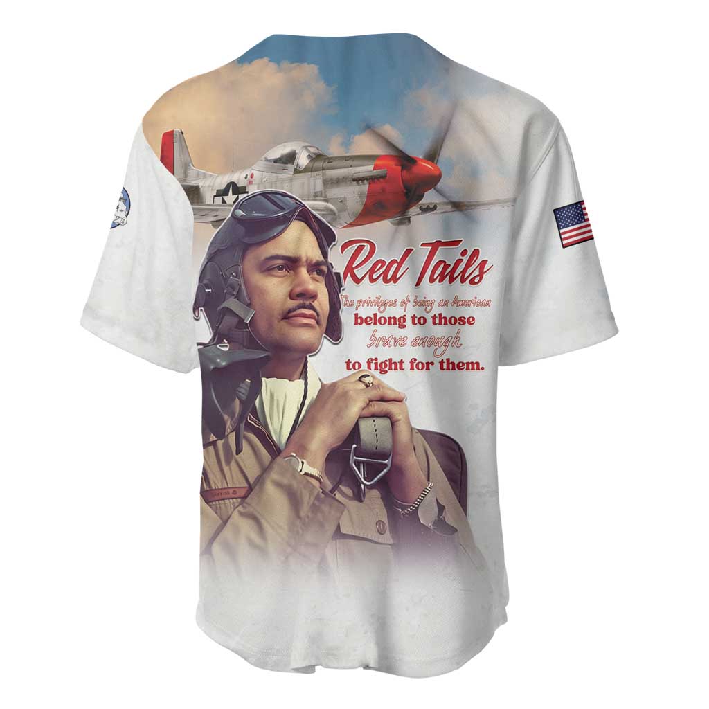 Sky Leaders of WWII Baseball Jersey Red Tails Tuskegee Tribute LT15
