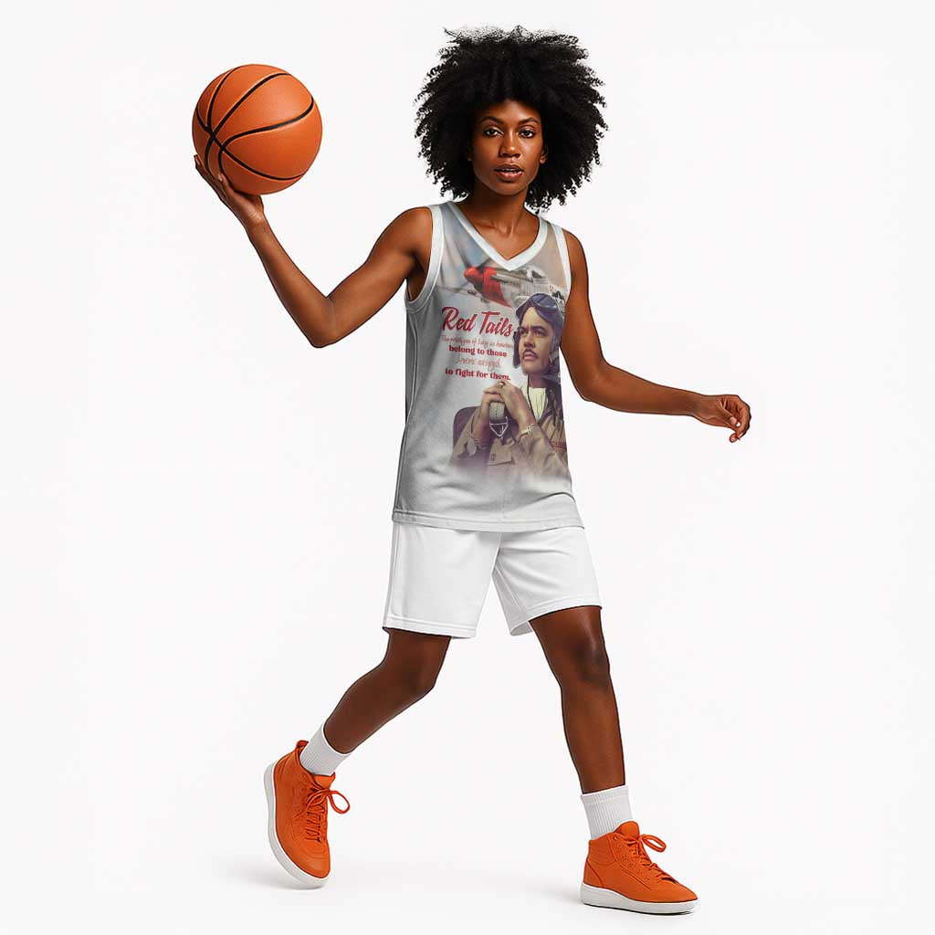 Sky Leaders of WWII Basketball Jersey Red Tails Tuskegee Tribute - African Pride