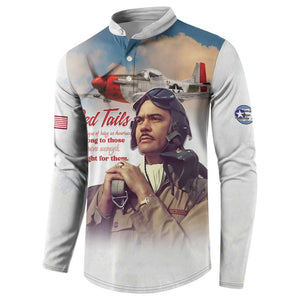 Tuskegee Airmen Red Tails Button Sweatshirt Brave Enough to Fight