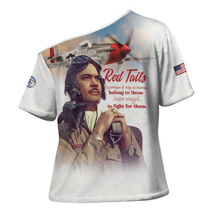 Tuskegee Airmen Red Tails Cross Shoulder Shirt Brave Enough to Fight