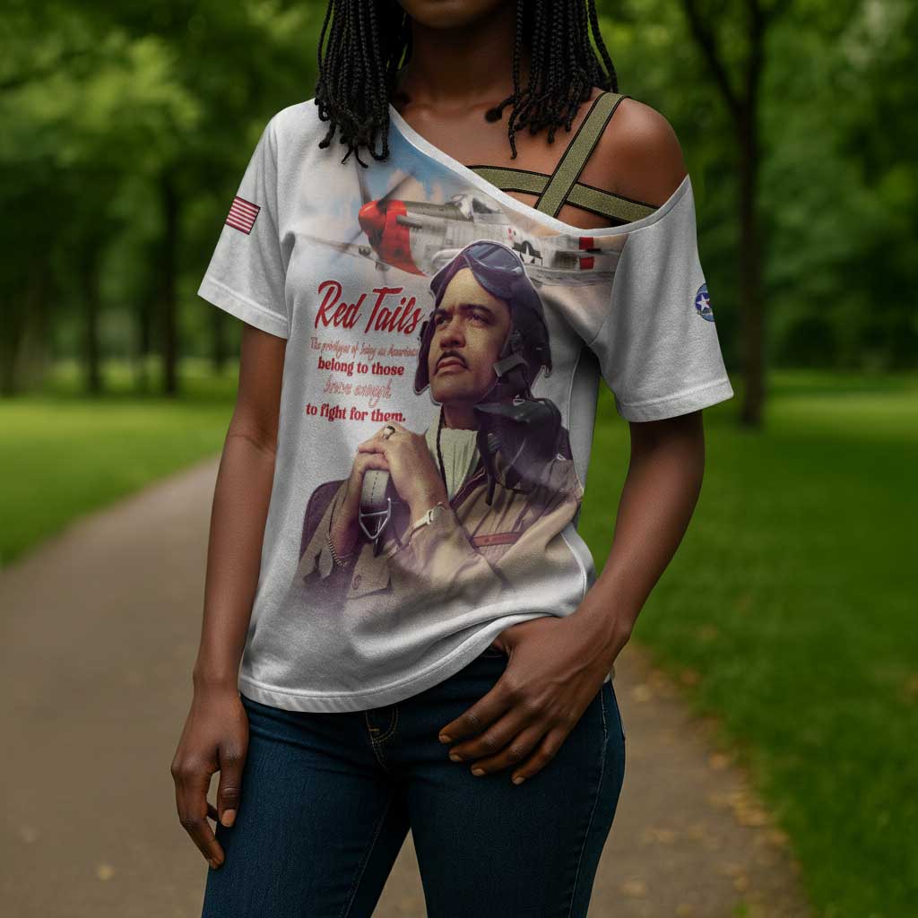 Tuskegee Airmen Red Tails Cross Shoulder Shirt Brave Enough to Fight