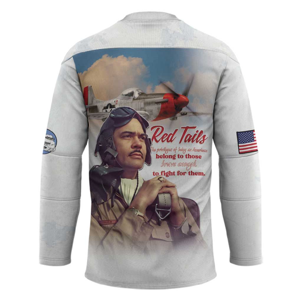 Tuskegee Airmen Red Tails Hockey Jersey Brave Enough to Fight