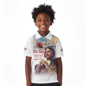 Sky Leaders of WWII Kid Polo Shirt Red Tails Tuskegee Tribute - African Pride