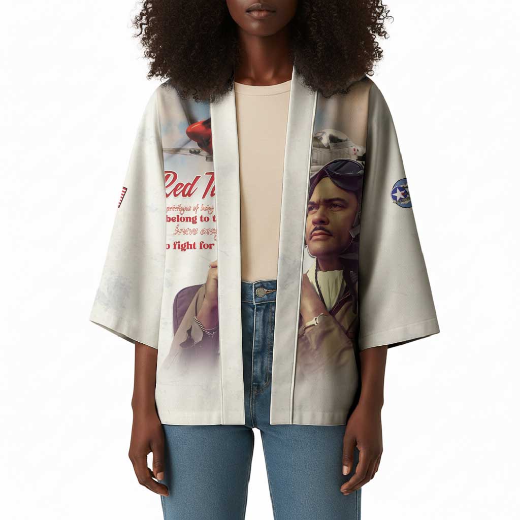 Tuskegee Airmen Red Tails Kimono Brave Enough to Fight