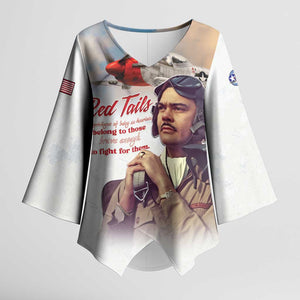 Tuskegee Airmen Red Tails Kimono Sleeve Blouse Brave Enough to Fight