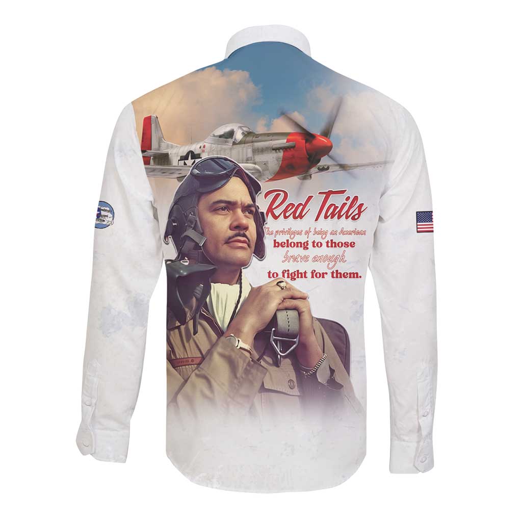 Sky Leaders of WWII Long Sleeve Button Shirt Red Tails Tuskegee Tribute - African Pride