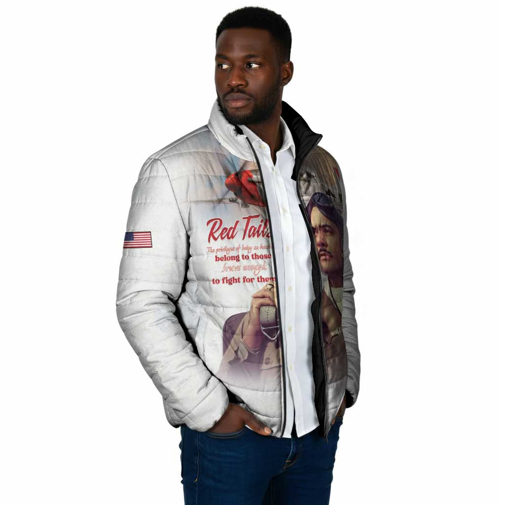 Tuskegee Airmen Red Tails Padded Jacket Brave Enough to Fight