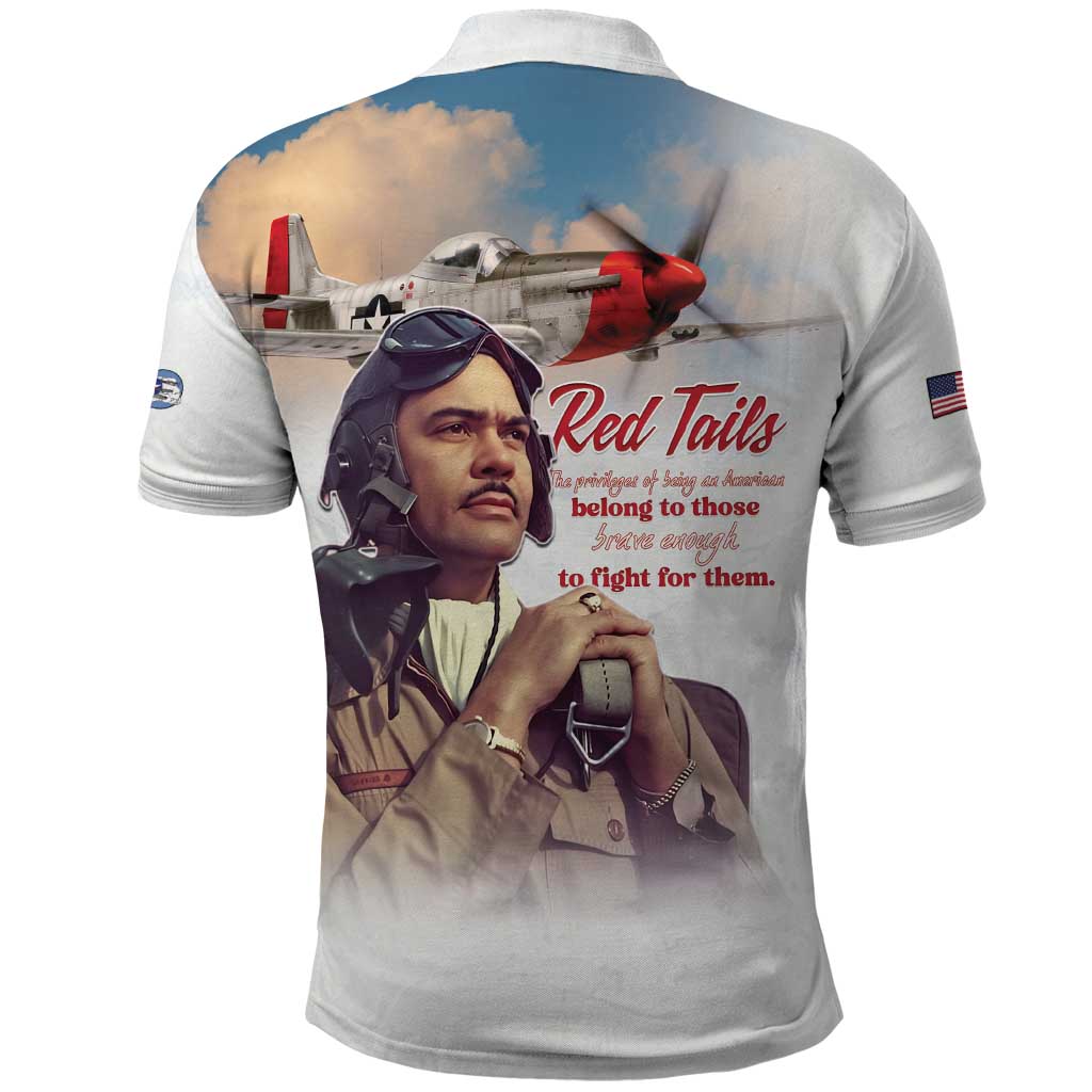 Sky Leaders of WWII Polo Shirt Red Tails Tuskegee Tribute - African Pride