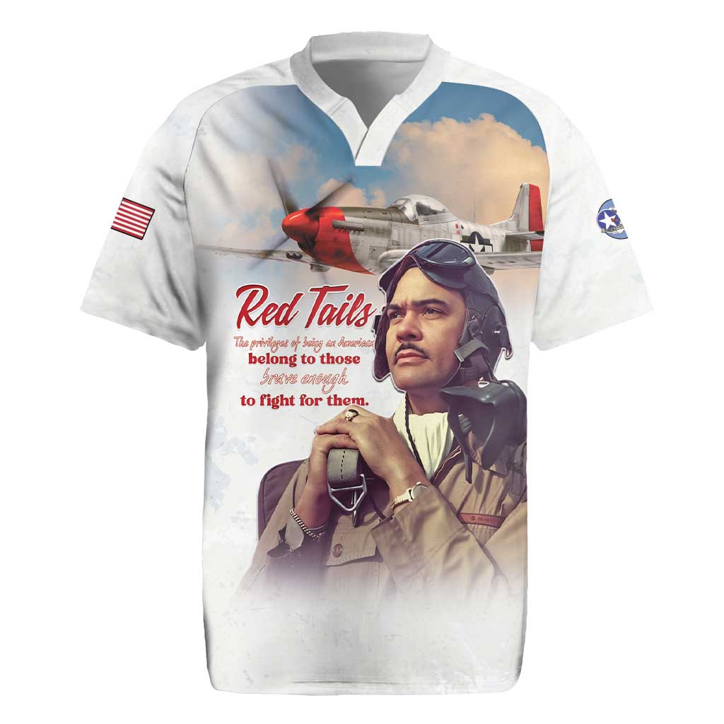 Sky Leaders of WWII Rugby Jersey Red Tails Tuskegee Tribute - African Pride