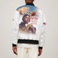 Sky Leaders of WWII Sleeve Zip Bomber Jacket Red Tails Tuskegee Tribute - African Pride