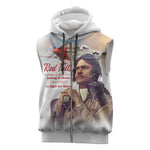 Sky Leaders of WWII Sleeveless Zip Hoodie Red Tails Tuskegee Tribute - African Pride
