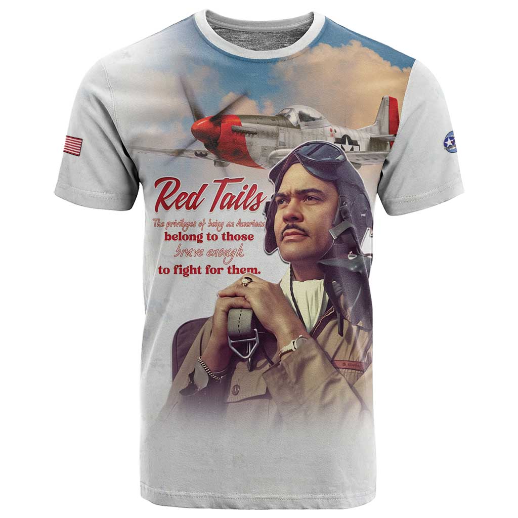 Sky Leaders of WWII T shirt Red Tails Tuskegee Tribute - African Pride