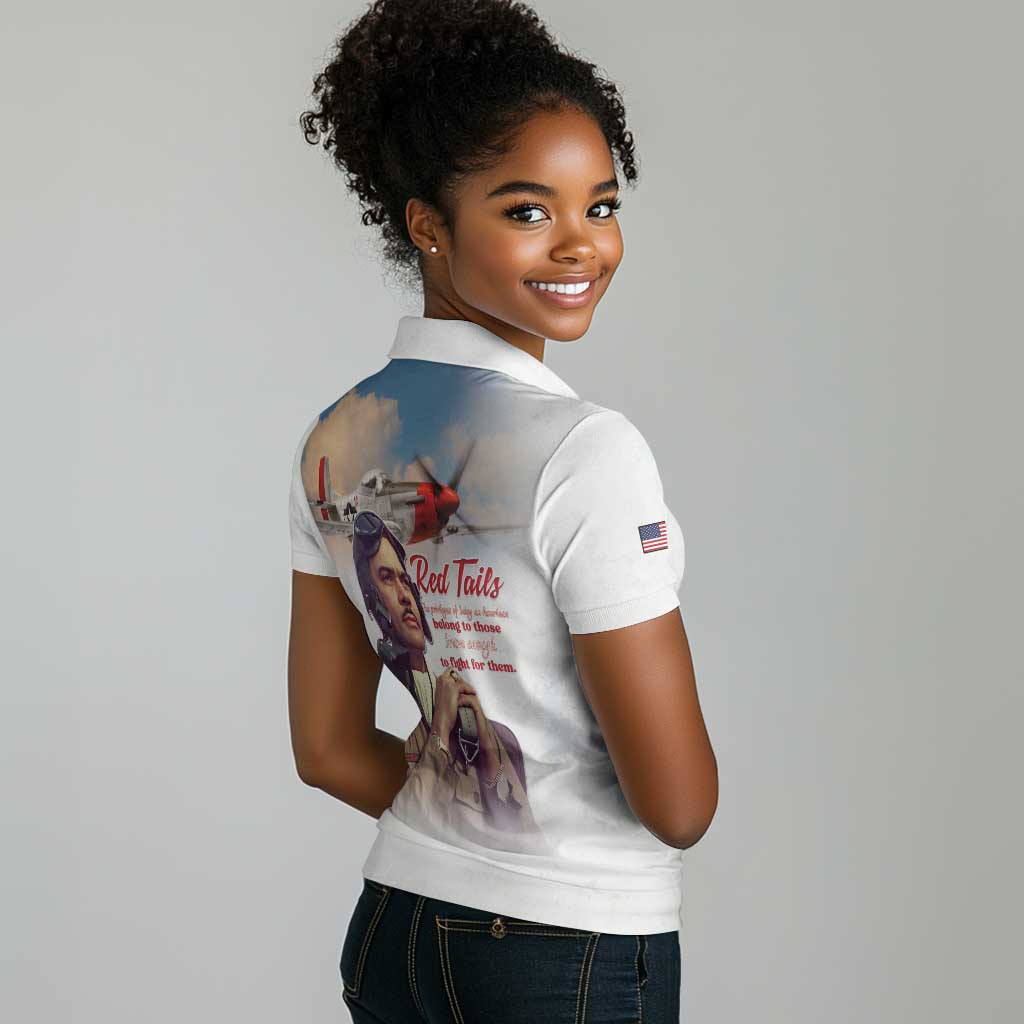Sky Leaders of WWII Women Polo Shirt Red Tails Tuskegee Tribute - African Pride