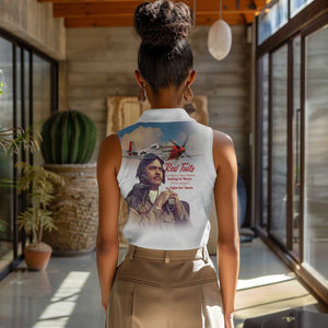 Sky Leaders of WWII Women Sleeveless Polo Shirt Red Tails Tuskegee Tribute - African Pride