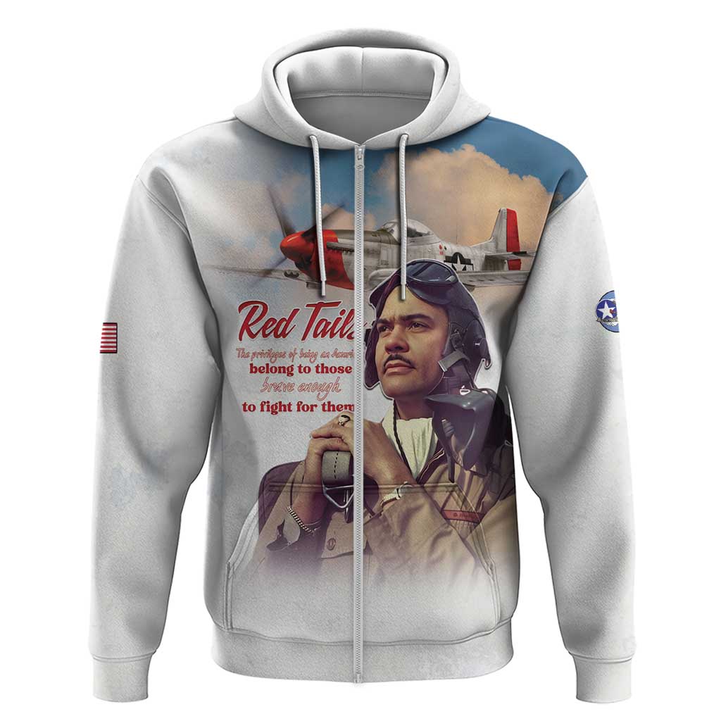 Sky Leaders of WWII Zip Hoodie Red Tails Tuskegee Tribute - African Pride