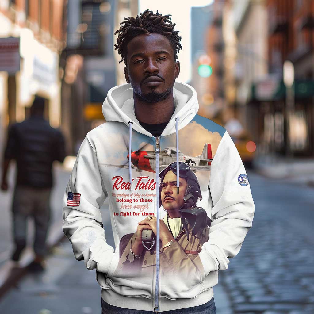 Sky Leaders of WWII Zip Hoodie Red Tails Tuskegee Tribute - African Pride