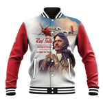 Sky Leaders of WWII Baseball Jacket Red Tails Tuskegee Tribute - Red - African Pride