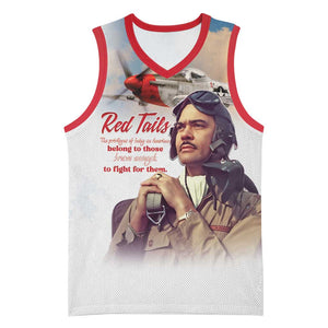 Sky Leaders of WWII Basketball Jersey Red Tails Tuskegee Tribute - Red - African Pride