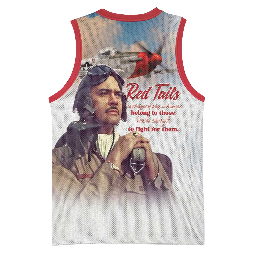 Sky Leaders of WWII Basketball Jersey Red Tails Tuskegee Tribute - Red - African Pride