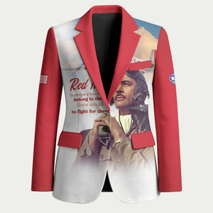 Tuskegee Airmen Red Tails Blazer Red - Brave Enough to Fight