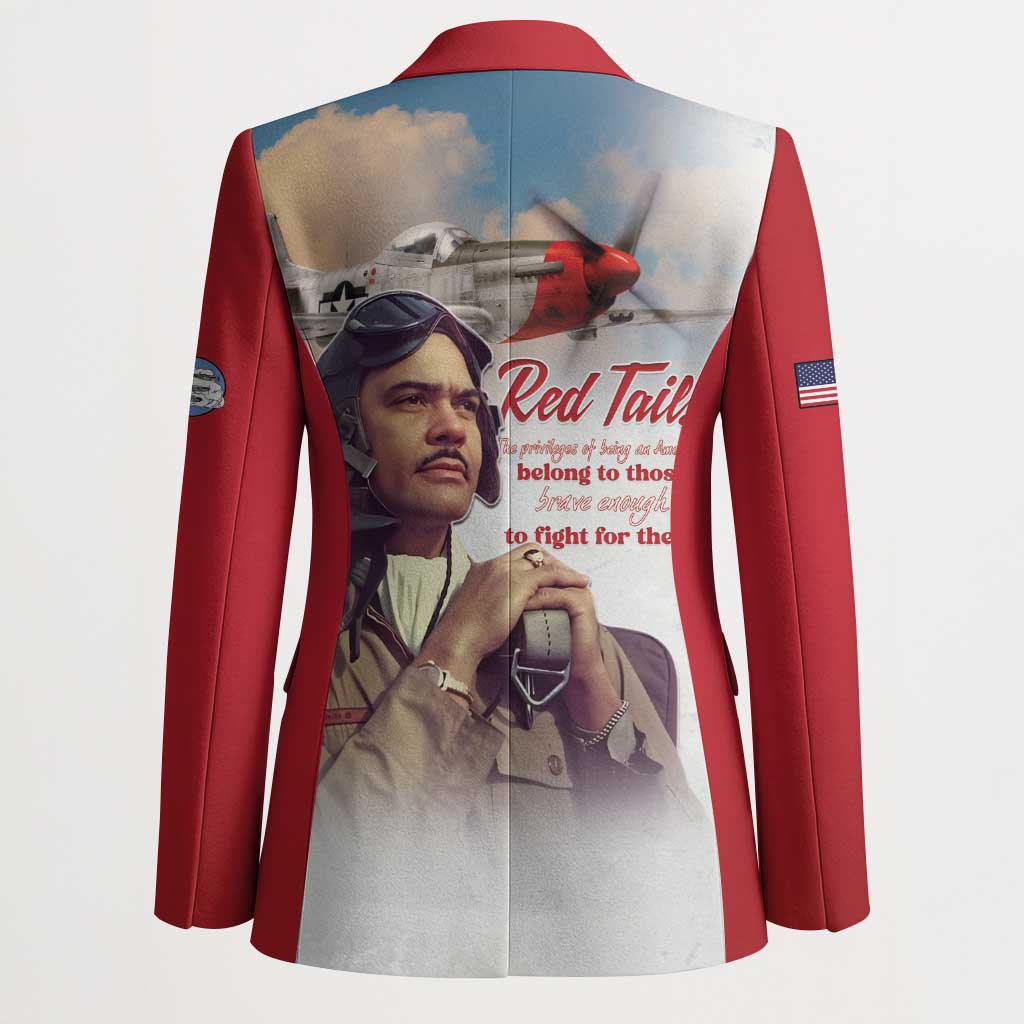 Tuskegee Airmen Red Tails Blazer Red - Brave Enough to Fight