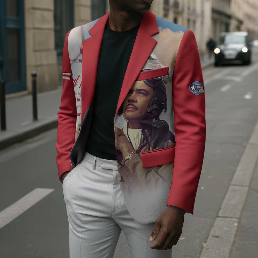 Tuskegee Airmen Red Tails Blazer Red - Brave Enough to Fight