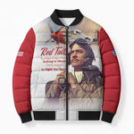 Tuskegee Airmen Red Tails Bomber Puffer Jacket Red - Brave Enough to Fight