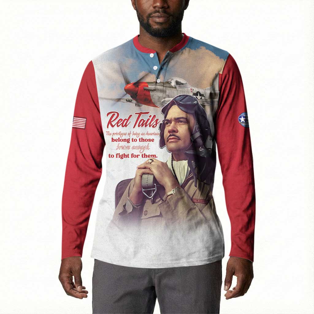Tuskegee Airmen Red Tails Button Sweatshirt Red - Brave Enough to Fight