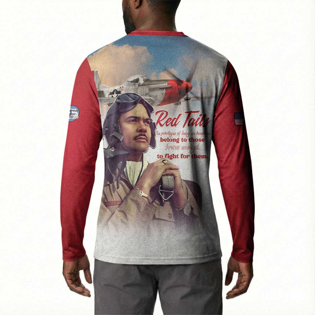Tuskegee Airmen Red Tails Button Sweatshirt Red - Brave Enough to Fight