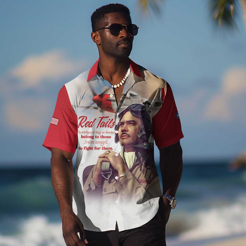 Sky Leaders of WWII Hawaiian Shirt Red Tails Tuskegee Tribute - Red - African Pride