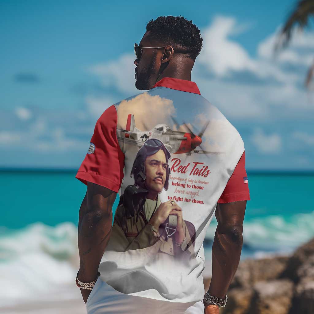 Sky Leaders of WWII Hawaiian Shirt Red Tails Tuskegee Tribute - Red - African Pride