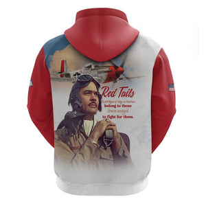 Sky Leaders of WWII Hoodie Red Tails Tuskegee Tribute - Red - African Pride