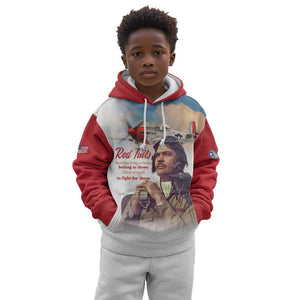 Sky Leaders of WWII Kid Hoodie Red Tails Tuskegee Tribute - Red - African Pride