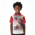 Sky Leaders of WWII Kid Polo Shirt Red Tails Tuskegee Tribute - Red - African Pride