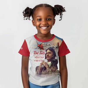 Sky Leaders of WWII Kid T shirt Red Tails Tuskegee Tribute - Red - African Pride