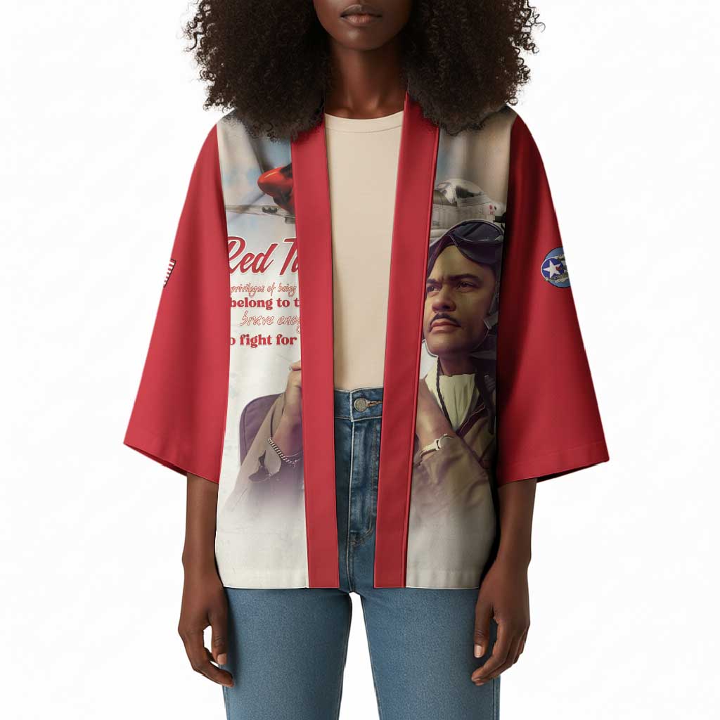 Tuskegee Airmen Red Tails Kimono Red - Brave Enough to Fight