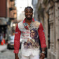 Sky Leaders of WWII Long Sleeve Button Shirt Red Tails Tuskegee Tribute - Red - African Pride