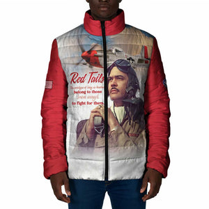 Tuskegee Airmen Red Tails Padded Jacket Red - Brave Enough to Fight