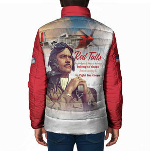 Tuskegee Airmen Red Tails Padded Jacket Red - Brave Enough to Fight