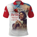 Sky Leaders of WWII Polo Shirt Red Tails Tuskegee Tribute - Red LT15