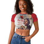 Sky Leaders of WWII Raglan Cropped T shirt Red Tails Tuskegee Tribute - Red - African Pride