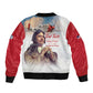 Sky Leaders of WWII Sleeve Zip Bomber Jacket Red Tails Tuskegee Tribute - Red - African Pride