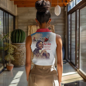 Sky Leaders of WWII Women Sleeveless Polo Shirt Red Tails Tuskegee Tribute - Red - African Pride