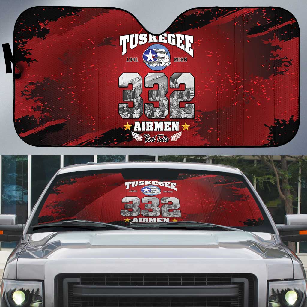 85 Years of Tuskegee Airmen Auto Sun Shade 332nd Fighter Group Red Tails