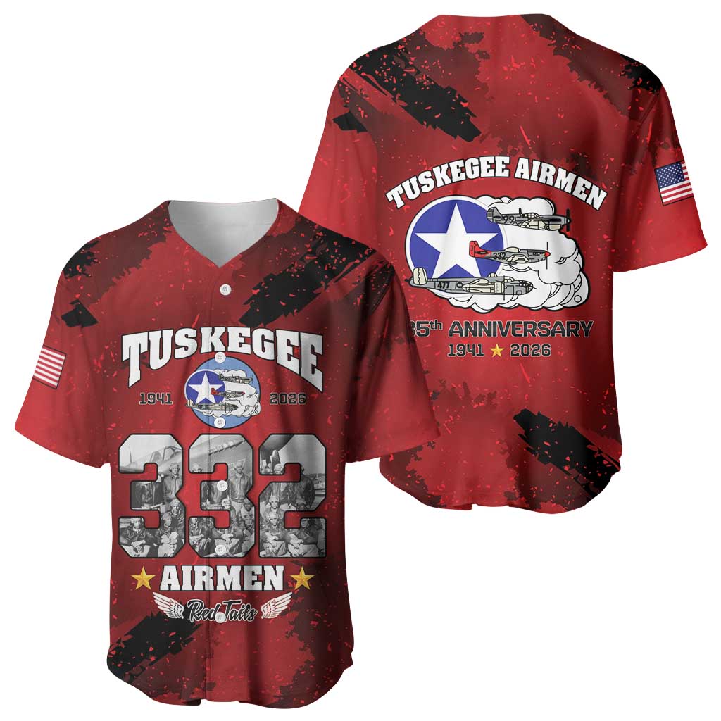 Tuskegee Airmen 1941-2026 Baseball Jersey 332nd Red Tails 85th Anniversary LT15