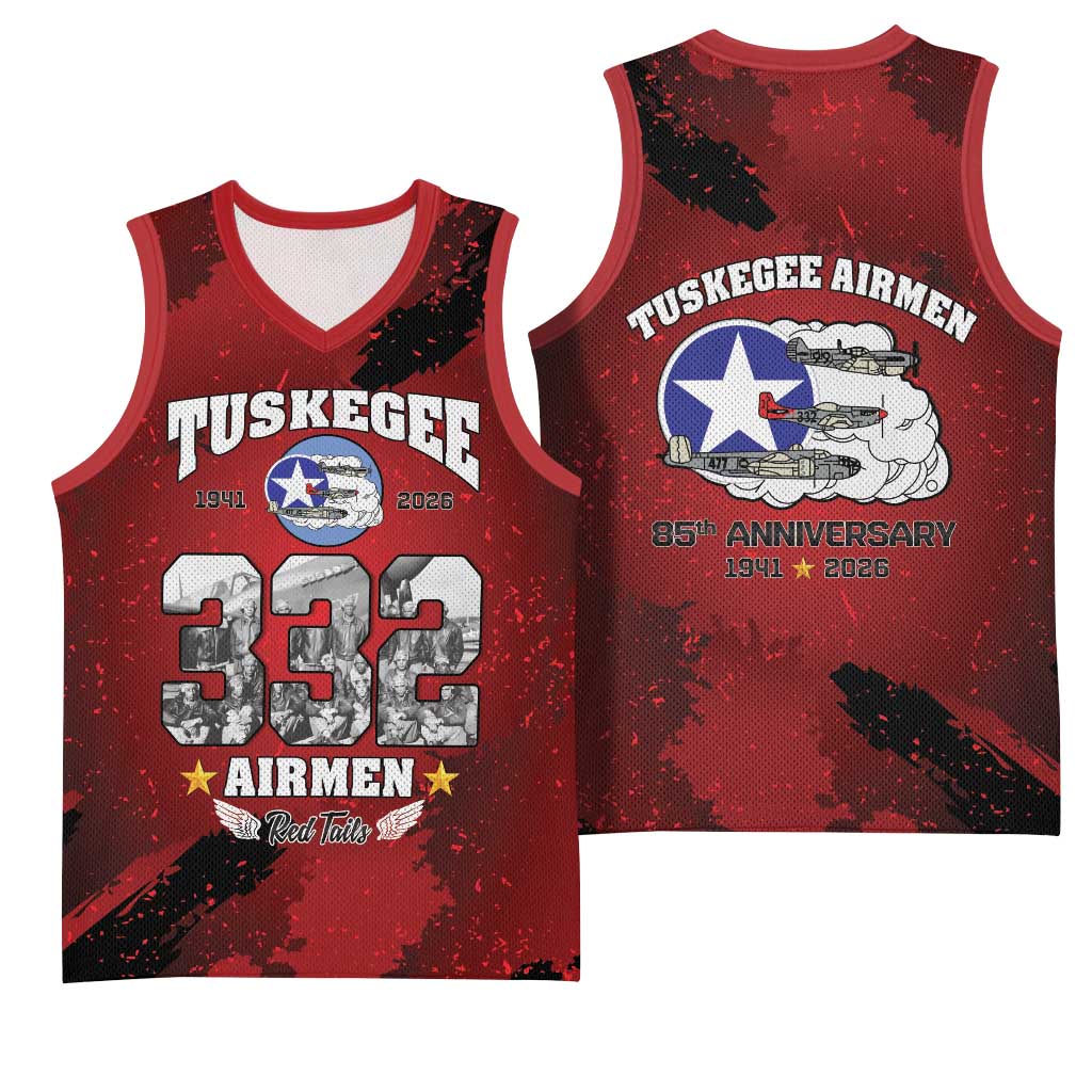 Tuskegee Airmen 1941–2026 Basketball Jersey 332nd Red Tails 85th Anniversary - African Pride
