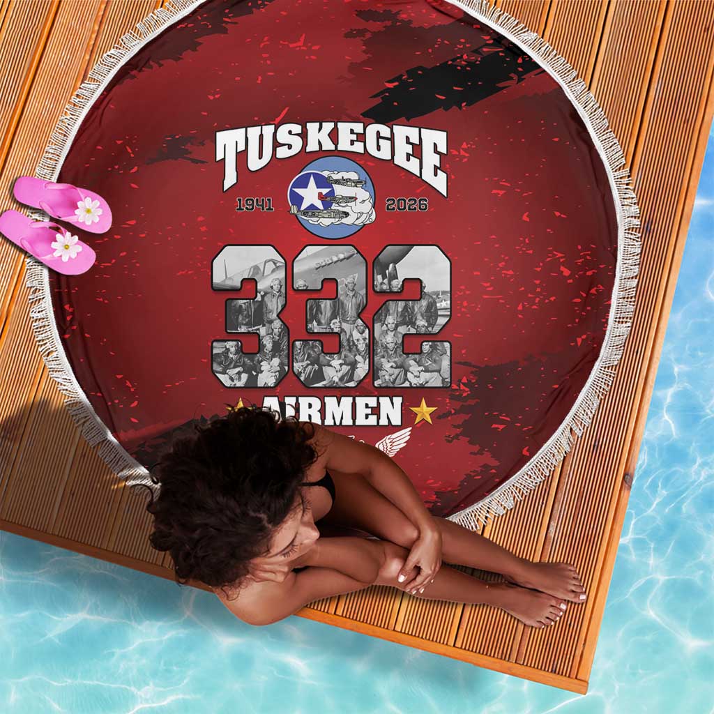 Tuskegee Airmen 1941–2026 Beach Blanket 332nd Red Tails 85th Anniversary - African Pride