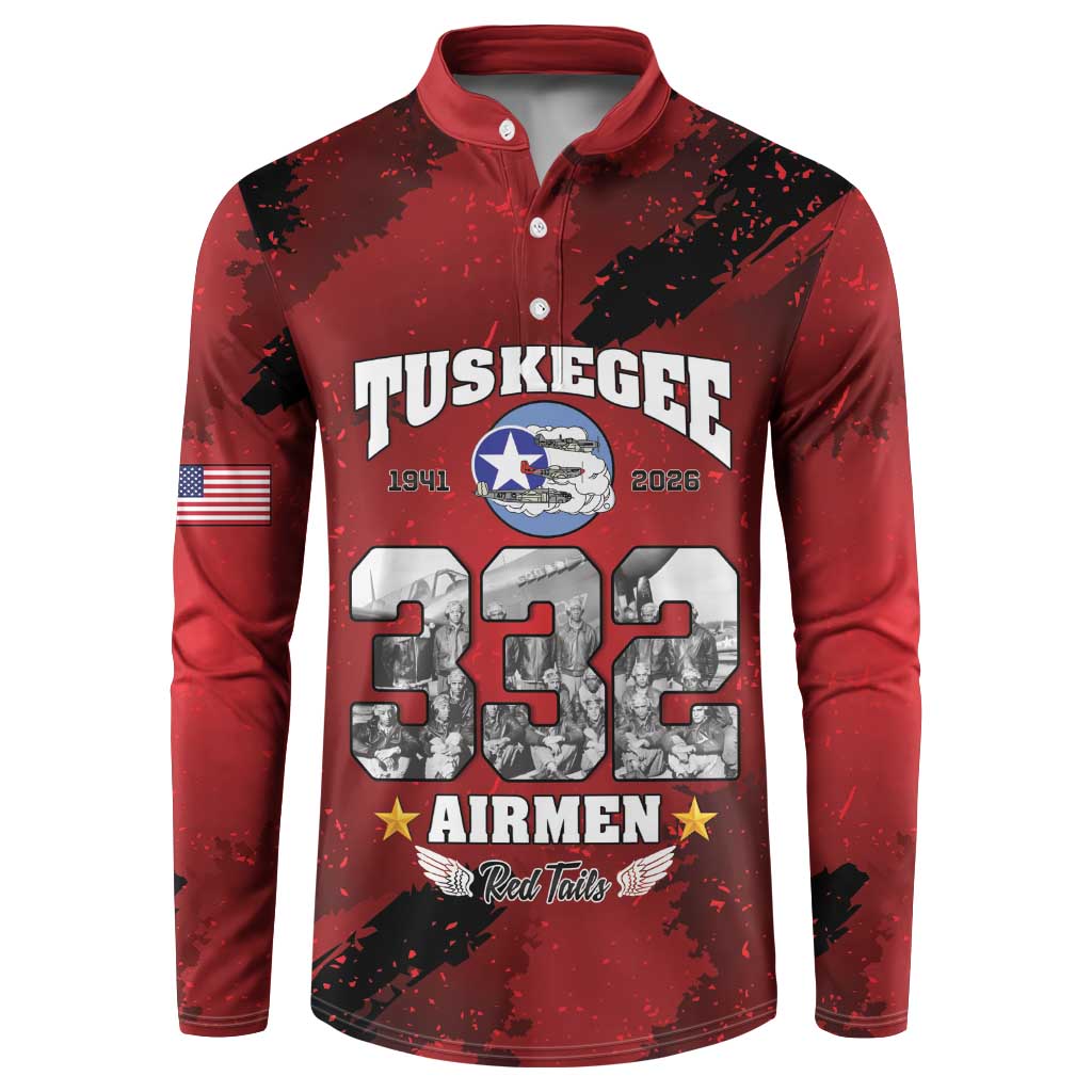 85 Years of Tuskegee Airmen Button Sweatshirt 332nd Fighter Group Red Tails