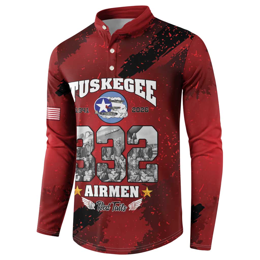 85 Years of Tuskegee Airmen Button Sweatshirt 332nd Fighter Group Red Tails