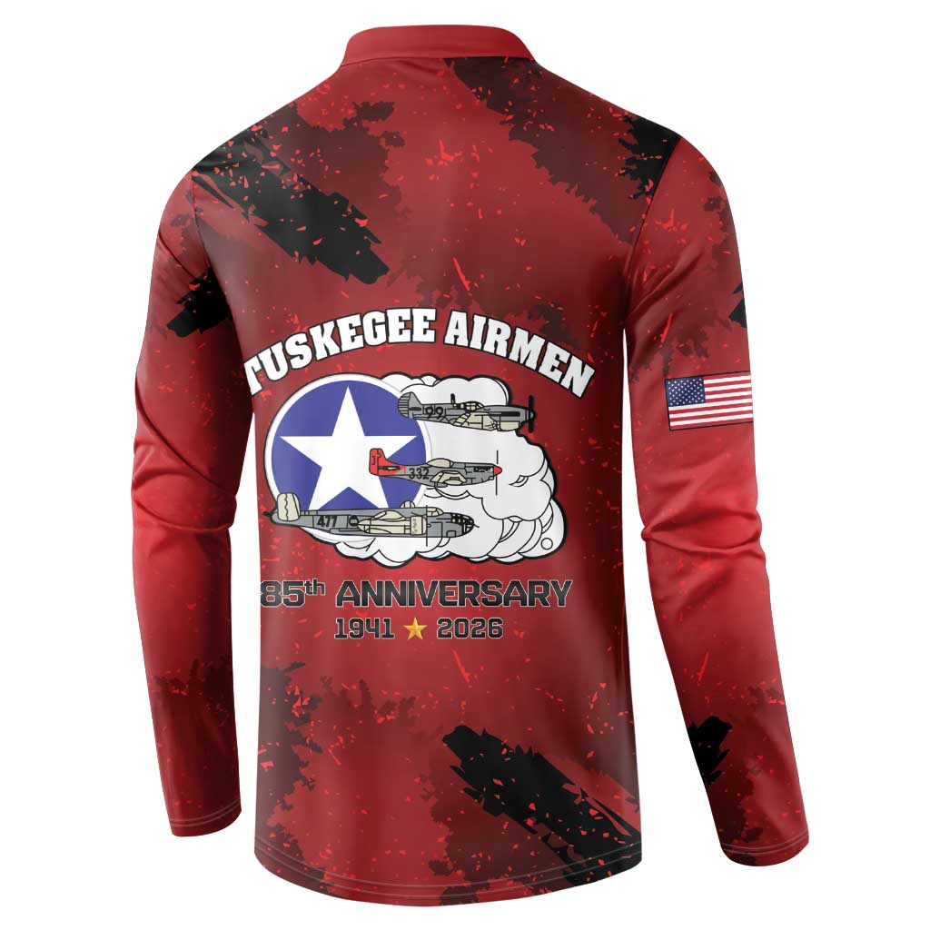 85 Years of Tuskegee Airmen Button Sweatshirt 332nd Fighter Group Red Tails